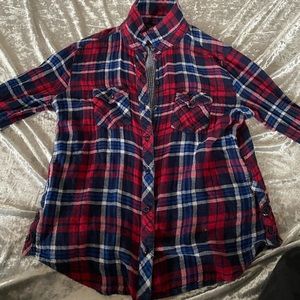 Blue and red flannel